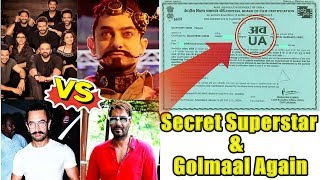 Watch Golmaal Again VS Secret Superstar Gets U/A Video