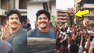 Watch Officer | Nagarjuna Shooting in Mumbai Virar | Fans Go Crazy Video