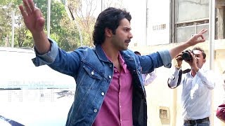 Watch Varun Dhawan NEW LOOK In Moustache | GRAND ENTRY At October Trailer Launch Video
