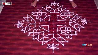 Watch small flowers muggulu designs with 19*1 dots | Ugadi Muggu Special | rectv india Video