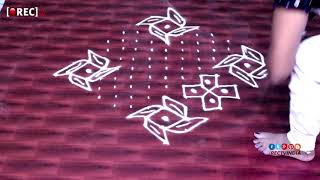 Watch Festival rangoli design I muggulu designs with  15*1 dots | Ugadi Special | rectv india Video