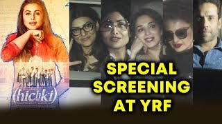 Watch Rani Mukerji HICHKI Special Screening At YRF | Rekha, Madhuri Dixit, Sushmita, Shilpa Shetty Video
