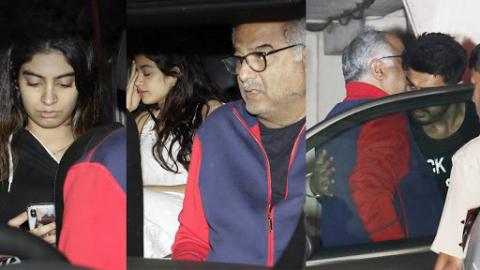 Watch Boney Kapoor With Khushi And Janhvi Kapoor Pay Visit To Arjun Kapoor House Video