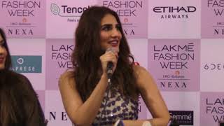 Watch VAANI KAPOOR showstopper at LAKME FASHION WEEK 2018 Video