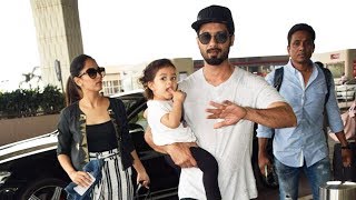 Watch Shahid Kapoor With Mira And Cute Misha Spotted At Airport Video