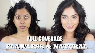 Watch FULL COVERAGE NATURAL MAKEUP LOOK / No Cake Face, Flawless Skin! Video