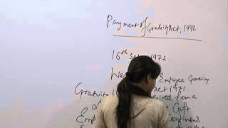 Watch Payment of Gratuity Act, 1972 by CA Shilpum Khanna for CA IPCC Law, Ethics & Comunication Video
