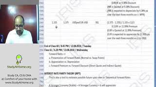 Watch CA Final SFM (English) - Forward ates by CA G Saimukundhan Video