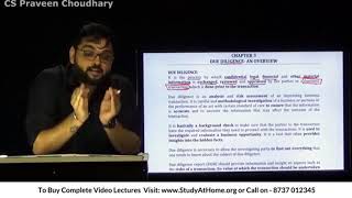 Watch Due Diligence - An Overview | CS Professional by CS Praveen Choudhary Video