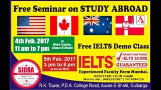 Watch Free Seminar On Study Abroad 4th & 5th Feb 2017 By Sidra International Education Centre Gulbarga Video