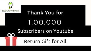 Watch 1,00,000 Subsribers - Thank You | Return Gift for all :) Video