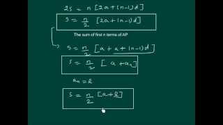 Watch Sum of first n terms of an A P Video