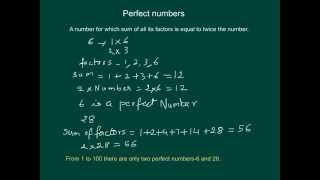 Watch Perfects Numbers Video