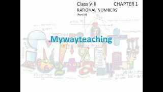 Watch Math Class 8 Chapter 1 Part III(Rational numbers)|Rational numbers for class 8 Video