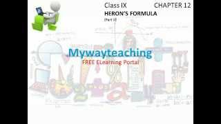 Watch Math Class 9 Chapter 12 Part II|HERONâ€™S FORMULA|HERONâ€™S FORMULA for class 9| Video