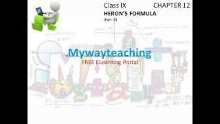Watch Math Class 9 Chapter 12 Part III|HERONâ€™S FORMULA|HERONâ€™S FORMULA for class 9| Video