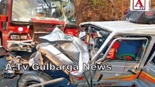 Watch Road Accident Near Srisailan Gulbarga K 5 Passengers Dead 10 Injured A.Tv News 10-3-2017 Video