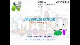 Watch Math Class 9 Chapter 13 Part III||SURFACE AREAS AND VOLUMES|SURFACE AREAS AND VOLUMES for class 9| Video
