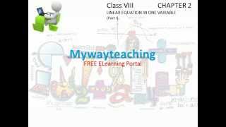 Watch Math Class 8 Chapter 2 Part I|Linear Equations in One Variable for class 8 Video