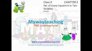 Watch Math Class 10 Chapter 3 Part II|Pair of linear equations in two variables| Video