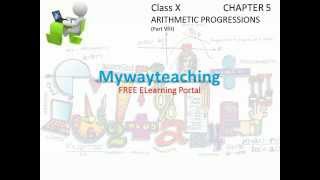 Watch Math Class 10 Chapter 5 Part VIII|ARITHMETIC PROGRESSIONS|ARITHMETIC PROGRESSIONS for class 10| Video