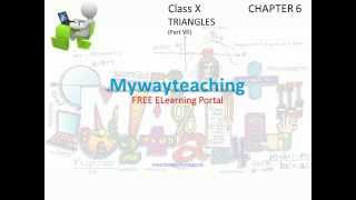 Watch Math Class 10 Chapter 6 Part VII|Triangles|Triangles for class 10| Video