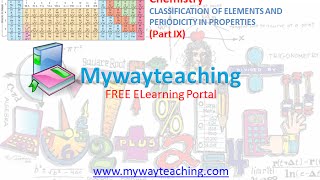 Watch Chemistry Class 11 Chapter 3 Part IX|CLASSIFICATION OF ELEMENTS AND PERIODICITY IN PROPERTIES| Video