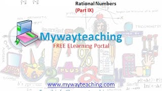 Watch Math Class 7 Chapter 9 Part IX| RATIONAL NUMBERS| Rational Numbers for class 7| Video