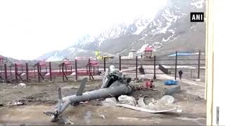 Watch IAF helicopter crash-lands near Kedarnath Temple Video