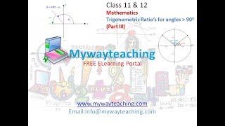 Watch Trigonometric Ratioâ€™s for angles  greater than 90 degree - Part 3 Video