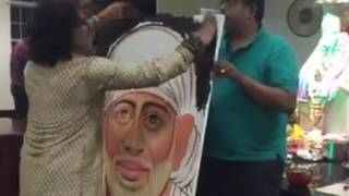 Watch Live painting | USA Nashville,TN | Navneet Agnihotri & Kamal Sabri | Jugalbandi | Sai Temple Video