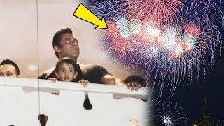 Watch Salman Khan And Ahil Watching Firework From Balcony | Fans Welcome Salman | Blackbuck Case BAIL Video