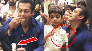 Watch Salman Khan Eating Ice Cream With Nephew Yohan At School Annual Day Event Video