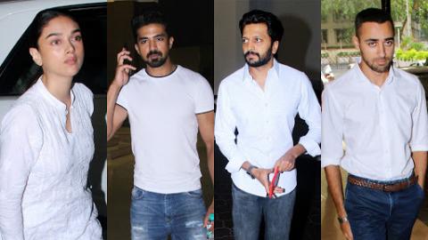Watch Riteish Deshmukh, Aditi Rao Hydari Attend Prayer Meet Of Nikkhil Advaniâ€™s Mother Rekha Video