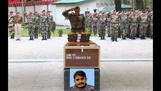 Watch Army pays floral tribute to soldier martyred in Kulgam encounter Video