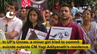 Watch Massive protest in Delhi against Kathua, Unnao gangrapes Video