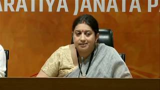 Watch Smt. Smriti Irani' press conference on Congress leader Kapil Sibal's deal with money launderers. Video