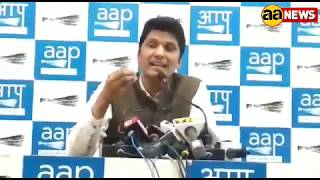 Watch AAP Party Saurabh Bhardwaj Address and shown Delhi LG Report Card Video