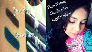 Watch Plum Nature Studio Khol Kajal Review-Swatches-Application New Shades | Best Kajal | Nidhi Katiyar Video