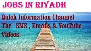 Watch Jobs in RIYADH  City for freshers & graduates. industries, companies.SAUDI ARABIA Video