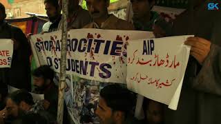 Watch Braving rains, legislator Rasheed holds protest against forcesâ€™ action on student protesters Video