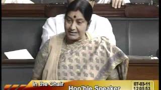 Watch Intervention on statement by PM on CVC Issue: Smt. Sushma Swaraj: 07.03.2011 Video