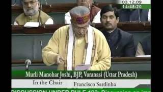 Watch Discussion on impact of climate change: Sh. Murli Manohar Joshi: 03.12.2009 Video