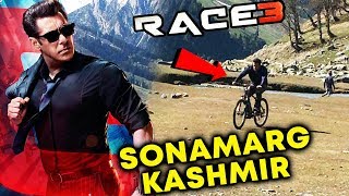 Watch Salman Khan Riding Being Human Cycle In Sonamarg | RACE 3 Shooting In Sonamarg Video