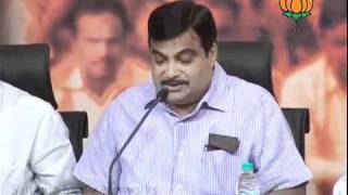 Watch BJP Press: Sh. Lal Krishna Advani's Jan Chetna Yatra: Sh. Nitin Gadkari: 29.09.2011 Video