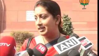 Watch BJP Byte on Parliament Session: Smt. Smriti Irani: 29.11.2011 Video