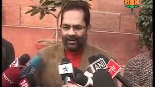 Watch BJP Byte: Inflation, Food Bill and Corruption: Sh. Mukhtar Abbas Naqvi: 19.12.2011 Video