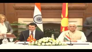 Watch Visit of Minister of Foreign Affairs of Republic of Macedonia to India : Signing of Agreements Video