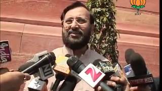 Watch BJP Byte: President Address during Budget Session: Sh. Prakash Javadekar: 12.03.2012 : Video