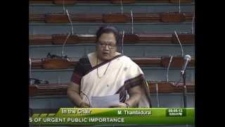 Watch Matters of Urgent Public Importance: Smt. Darshana Vikram Jardosh: 09.05.2012 Video